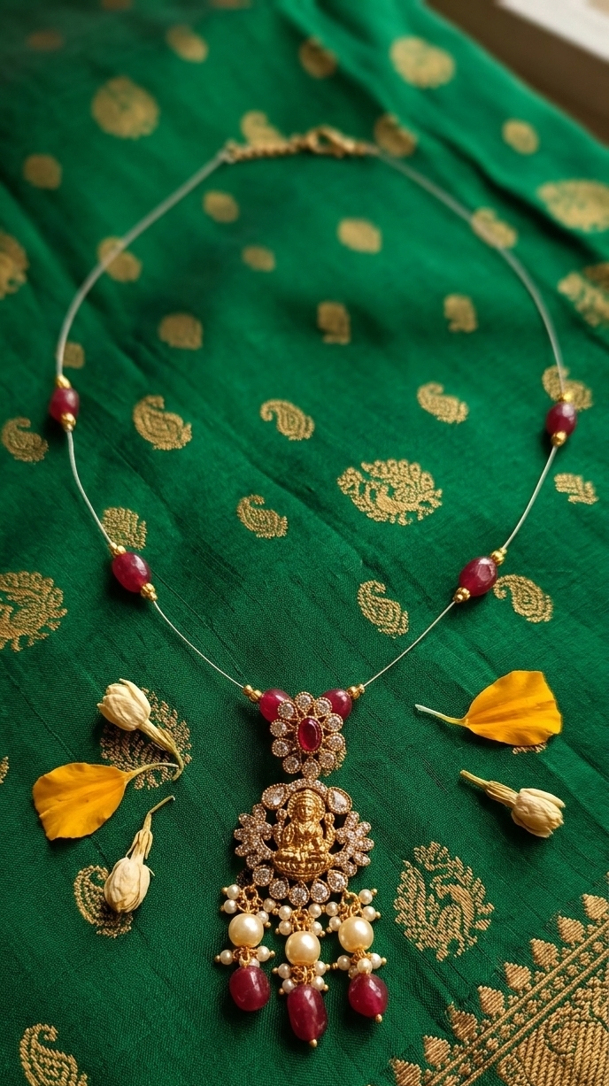 Lakshmi Stone Invisible Necklace