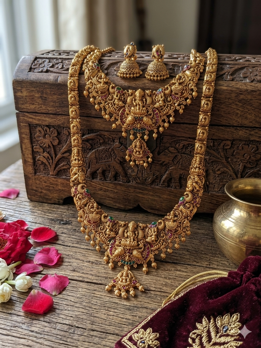 Antique Matte finish Heavy Bridal Combo Set