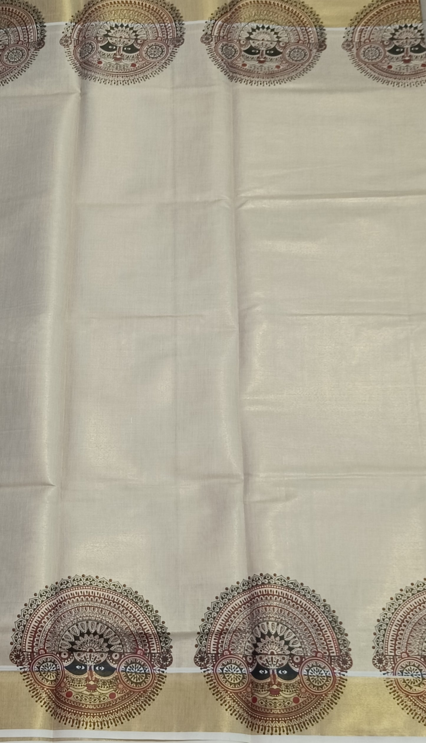 Theyyam Design Pure Handloom Tissue Saree (with blouse)
