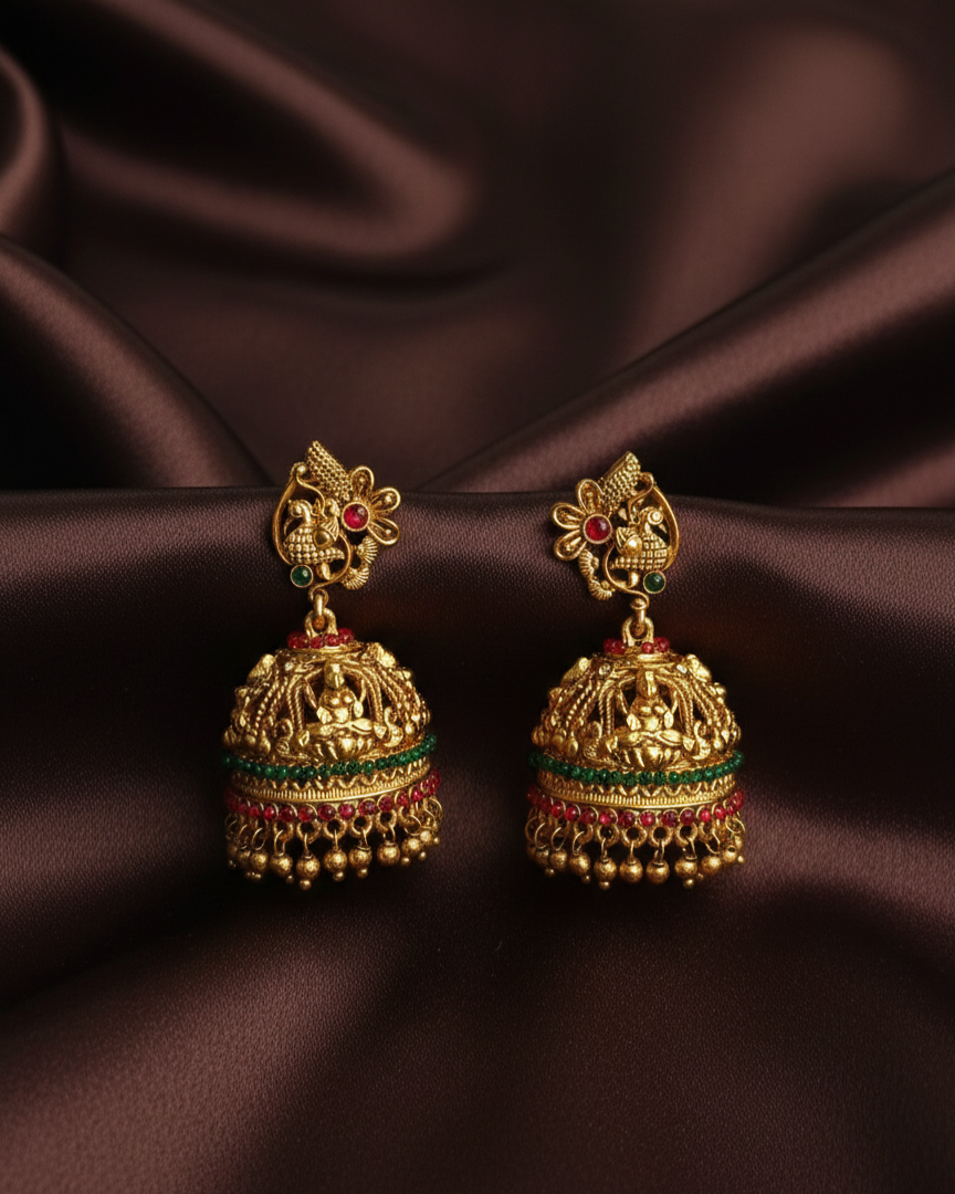 Gold Lakshmi Jhumka