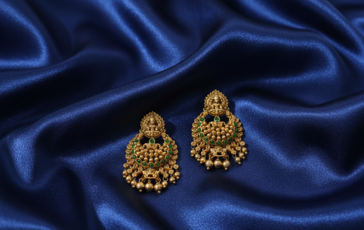 Antique Green Lakshmi Earrings