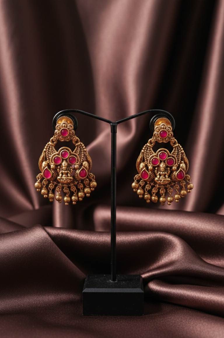 Antique Ruby Pink Earrings