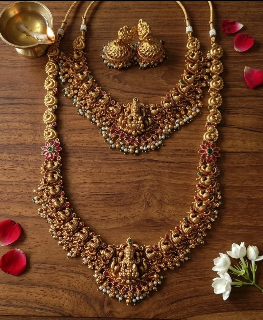Antique Heavy Temple Bridal Combo Set