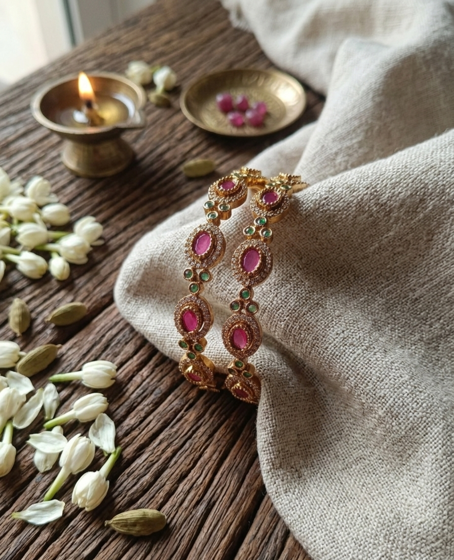 Premium Purple Stone Bangles