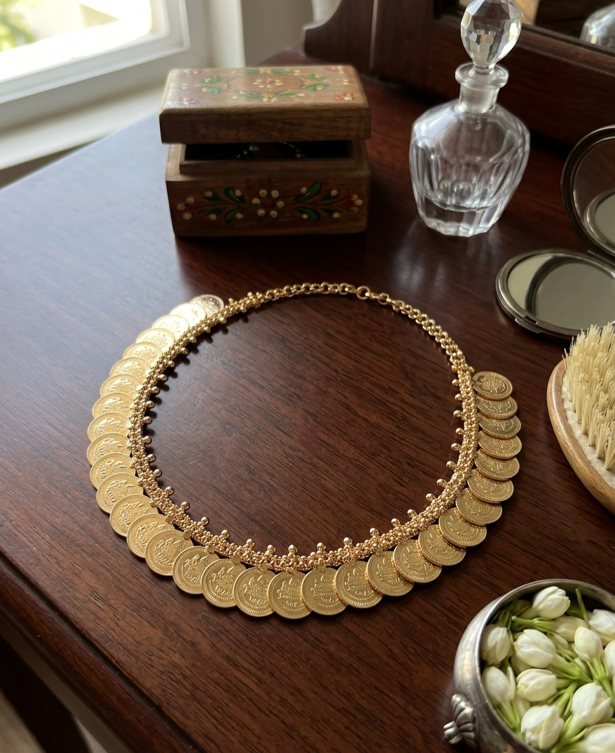 Gold tone Kaasu Necklace