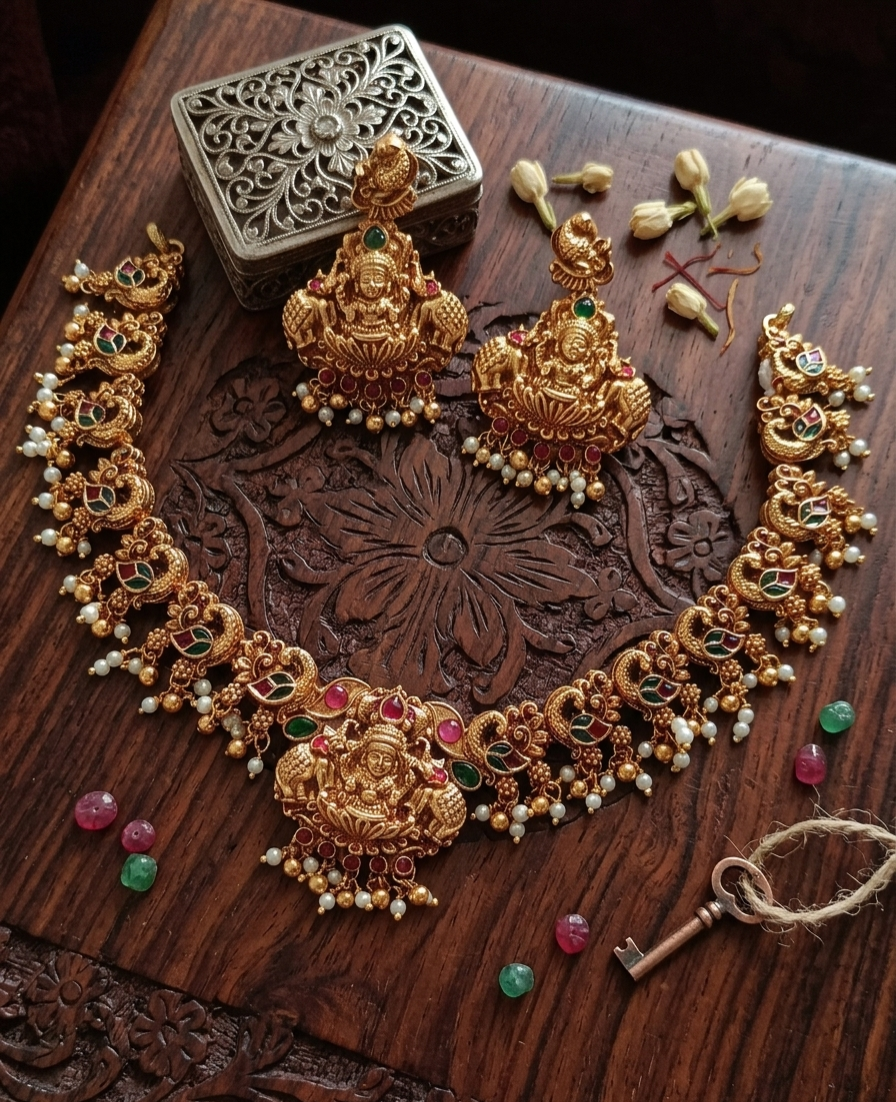 Antique Temple Peacock Necklace
