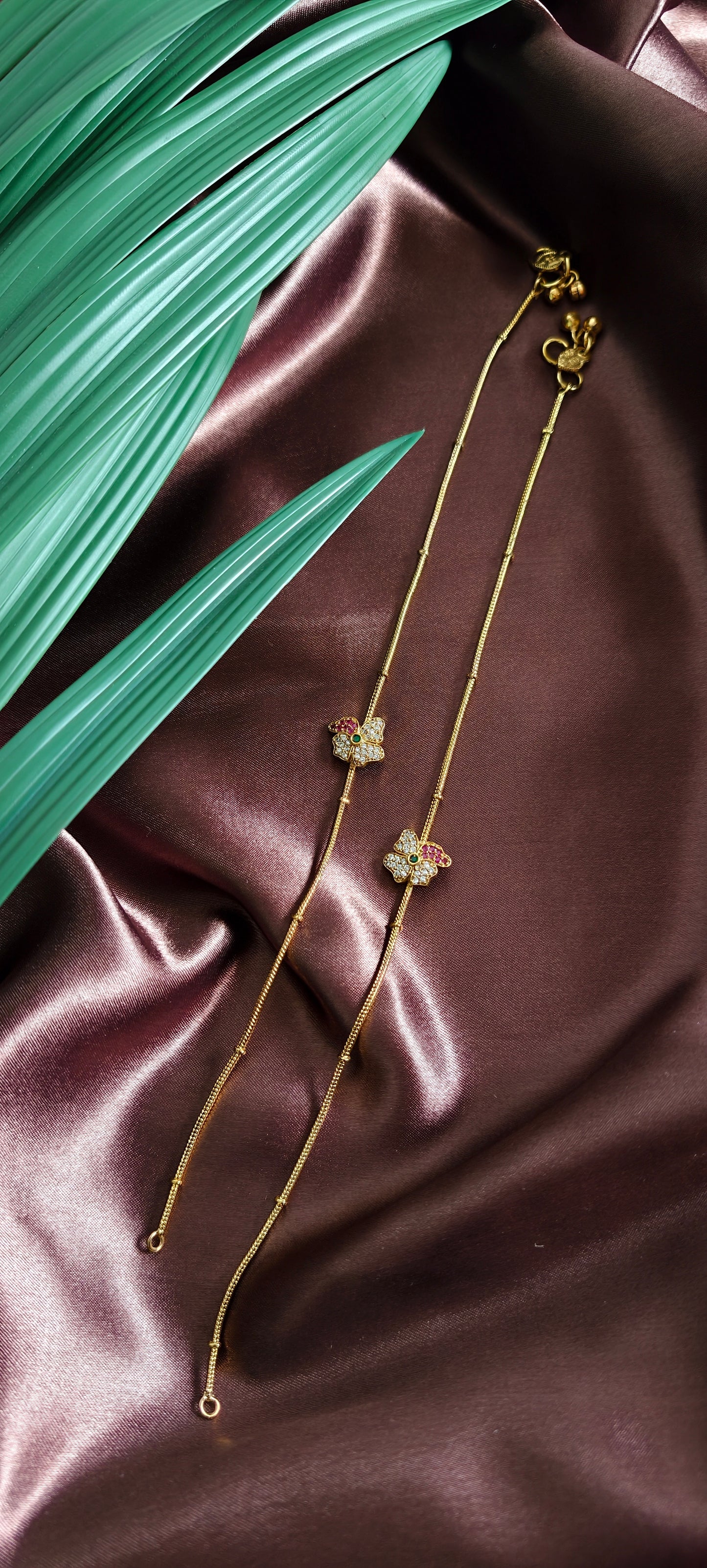 Butterfly Gold tone Anklets