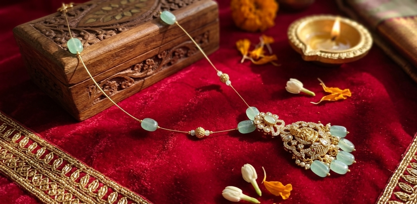 Lakshmi Stone Invisible Necklace