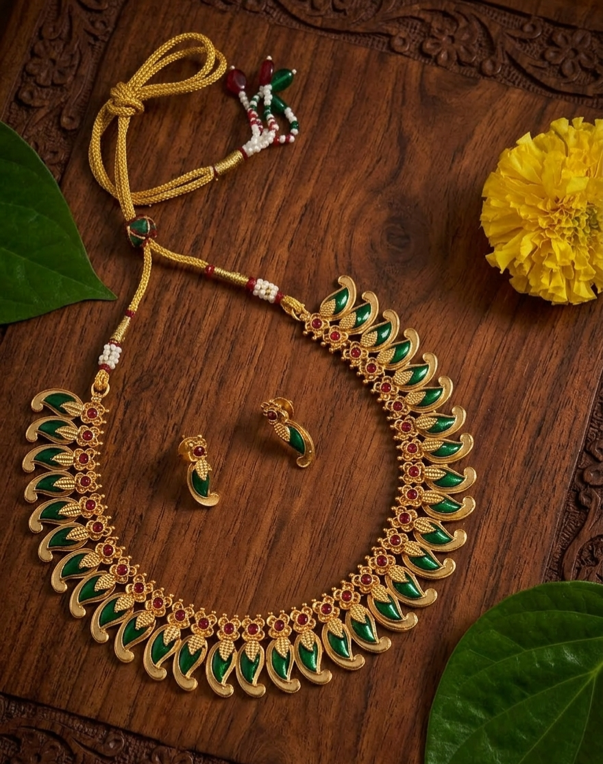 Kerala traditional Palakka Necklace Set