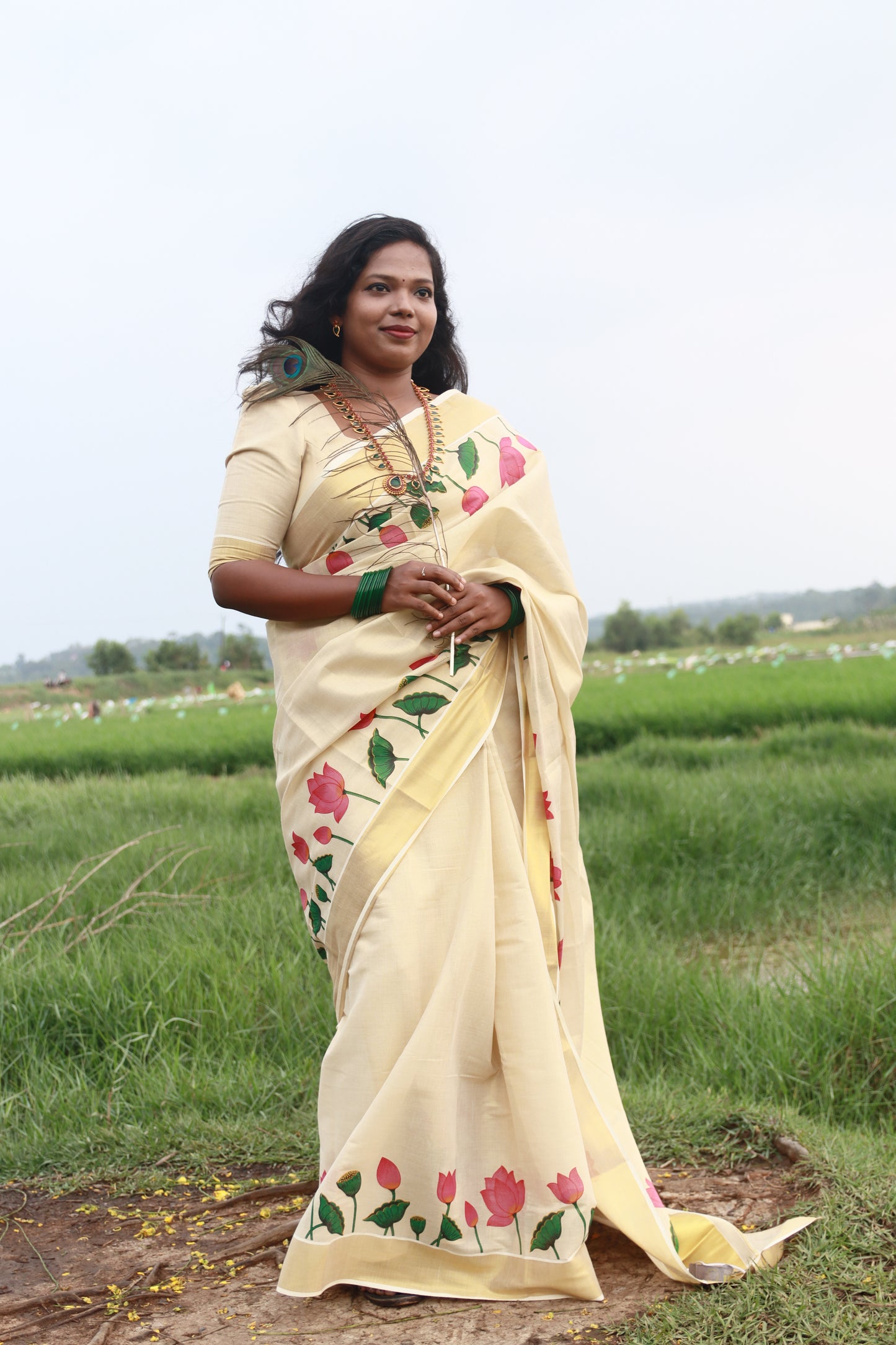 Tamara Pure Handloom Tissue Saree (with blouse)