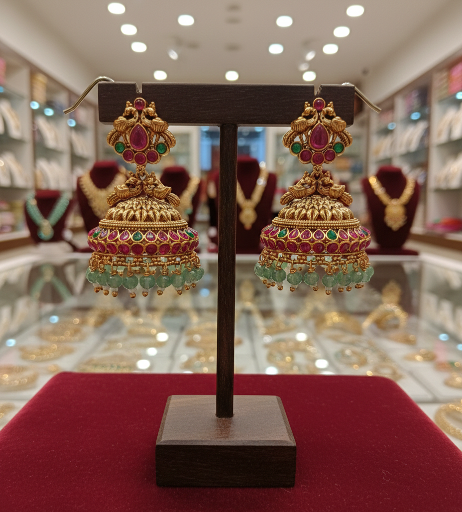 Premium Pastel Green Bridal Jhumka