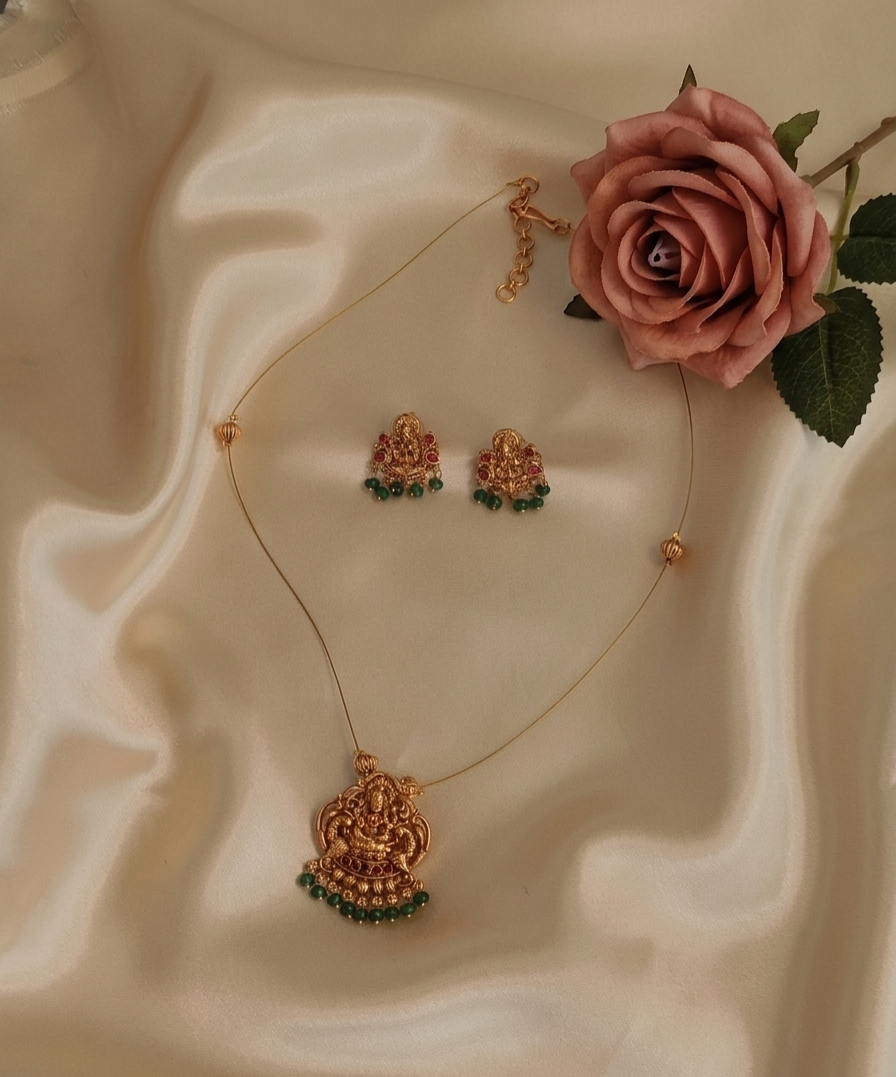 Lakshmi Pendant Invisible Necklace