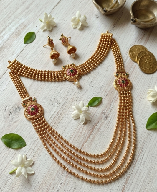 Antique Gold Semi Bridal Combo Set