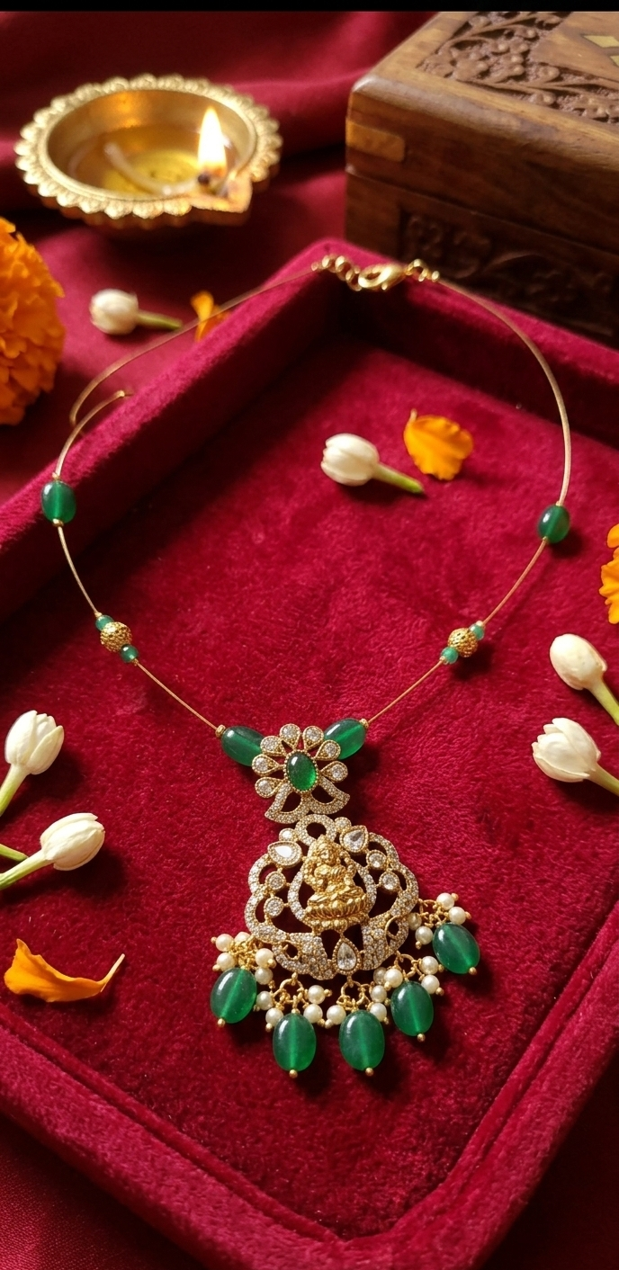 Lakshmi Stone Invisible Necklace