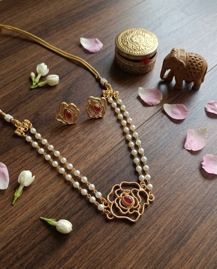 Rose Pearl Choker