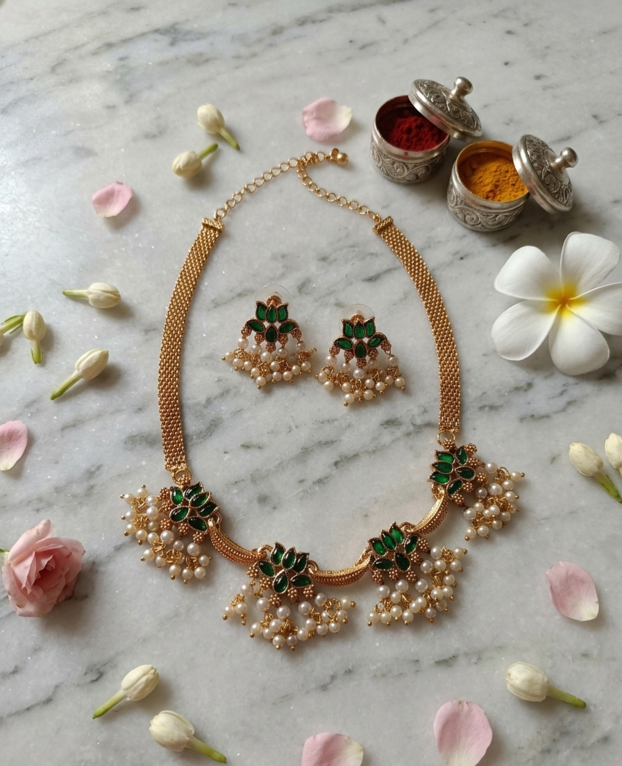 Lotus Pearl Necklace