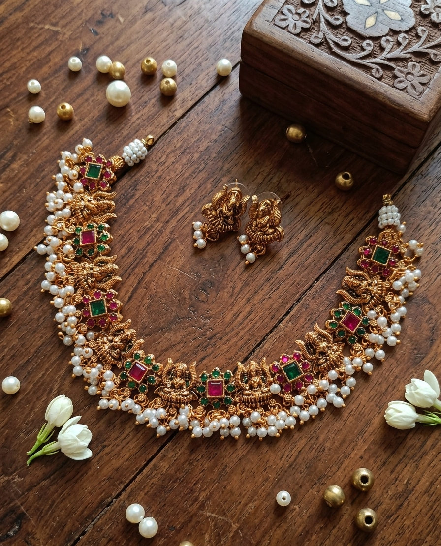 Antique Lakshmi Pearl Necklace