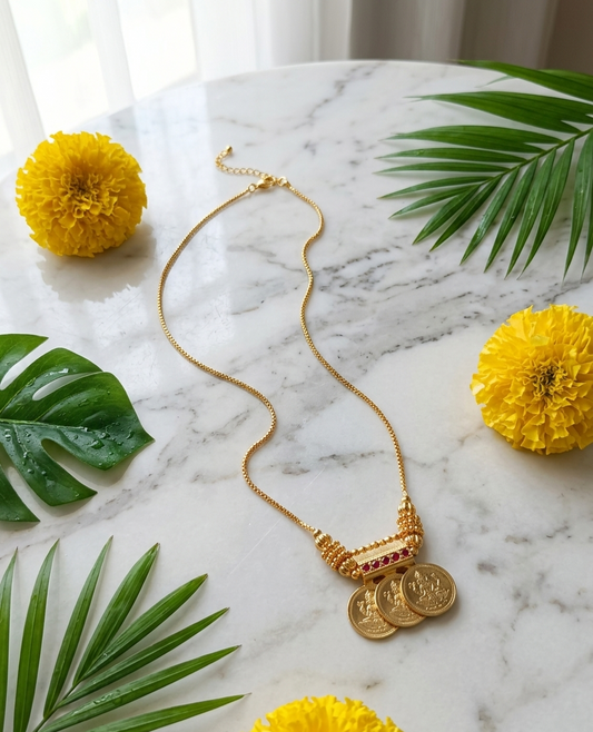 Lakshmi Gold Kaasu. Necklace