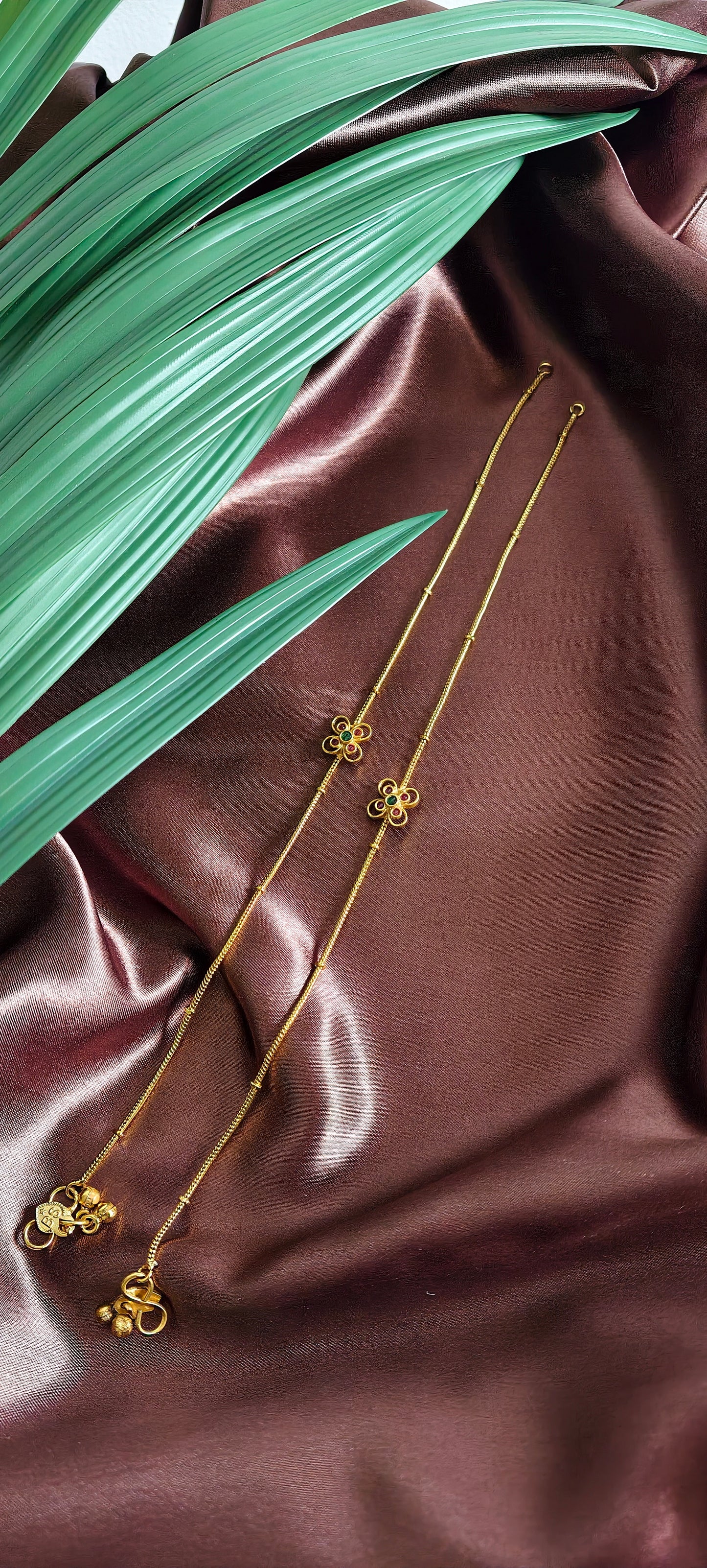 Blossom Gold tone Anklets