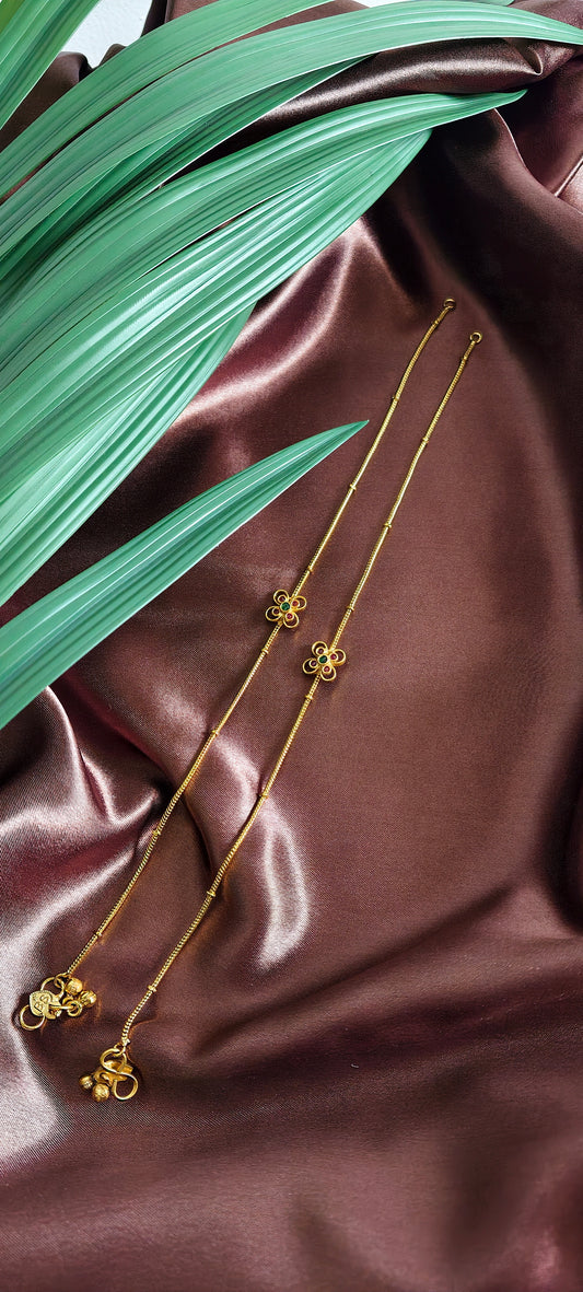 Blossom Gold tone Anklets