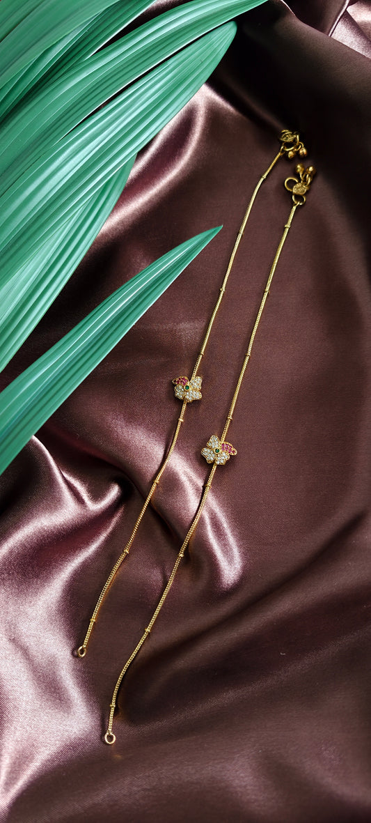 Butterfly Gold tone Anklets